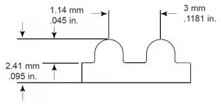 3mm GT2 Pitch dimensions