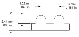 3mm HTD Pitch dimensions